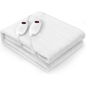 Surmatelas Chauffant 2 Places, 100W, 187x139 cm, 6 Température & 2 Télécommande, D'arrêt Automatique et Protection Contre la Surchauffe, Lavable en Machine - Neuf