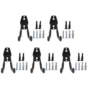 Hjlian Lot De 5 Crochets Muraux Pour Velo, Organisateur De Salle De Bain, Jardin, Cuisine, Rangement, Noir - Neuf