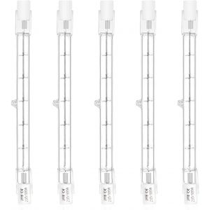 Kal-Tube R7s 118mm Halogène Dimmable Blanc Chaud 2800k Ampoule Crayon R7s Linéaire 11000lm Ac 200-40v Pour L¿Éclairage De Maison, Travail, Sécurité, Lampadaire, Etc (5pcs) - Neuf
