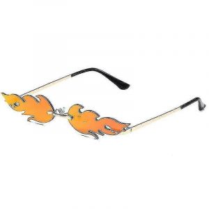 Lunettes De Soleil Flamme De Feu Lunettes De Soleil En Forme De Flamme Sans Monture Lunettes En Forme De Feu De Vague Pour Les Femmes Hommes Fournitures De F&ecirc;te Accessoires Photo - Neuf