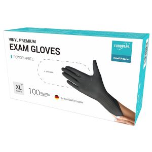 Lot De 100 Gants Jetables En Vinyle Sans Latex Et Non Poudr&eacute;s-Taille S,M,L Et Xl (Noir,Xl) - Neuf