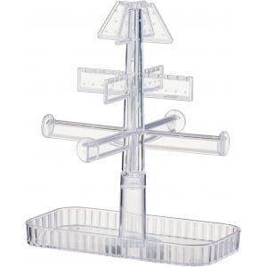 Organiseur De Bijoux En Acrylique Transparent Avec 48 Trous, 24 Crochets, &Eacute;tag&egrave;re Crois&eacute;e Et Plateau &iquest; Rangement Pour Colliers, Bagues Et Montres, Cadeau Id&eacute;al Femme - Neuf