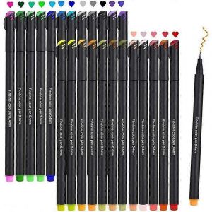 Feutres Fineliner,Lot De 24 Couleurs Feutres Fineliner Pour Croquis,Dessin,Documents De Bureau,Manga,Scrapbooking,Bandes Dessin&eacute;es Et &Agrave; L'&eacute;cole - Neuf