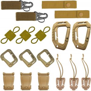 Jgd-Lot De 18 Mousquetons Molle - Avec Mousquetons - Passants De Ceinture - Pour Sacs &Agrave; Dos Tactiques, Sacs &Agrave; Dos, Gilet - Neuf