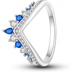 Bague En Argent Sterling 925 Pour Femme-Bague Empilable Avec Croix En Forme De C?ur En Zircon Cubique-Pour Anniversaire De Mariage,Fiançailles,Fiançailles,Cadeau D'anniversaire Pour Elle.[Y414] - Neuf