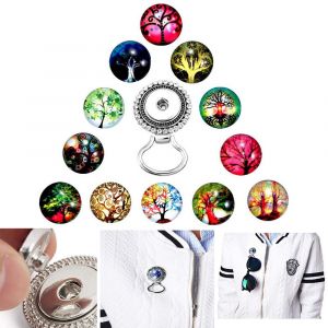 Lot De 13 Porte-Lunettes Magnétiques (Broche Diamant + 12 Boutons Arbre De Vie) Pour Femme, Pour Lunettes De Lecture, Lunettes De Soleil Et Support De Sécurité - Neuf