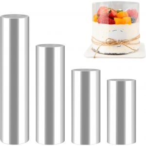 KAL-Lot De 4 Rouleaux De Film De Protection Pour Bord De Gâteau Réutilisable -8/10/15/20 Cm -Rouleau D'Acétate Transparent -Film En Plastique Pour Décoration De Tartes, Desserts - Neuf