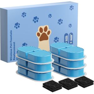 12 Filtres Fontaine A Eau Chat: Filtre Fontaine Eau Chat - Filtre Fontaine &Agrave; Eau Pour Chat - Filtre Fontaine Chat - Filtration Multiple - 6 Filtres &Agrave; Charbon + 6 Filtres &Agrave; Mousse - Neuf