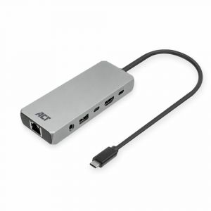 ACT Station d'accueil USB-C 4K / 8K 30Hz pour 1 moniteur HDMI, 2,5 Gigabit ethernet, USB-C 10Gbps, USB-A 10Gbps, audio 3,5mm, PD pass-through - Neuf