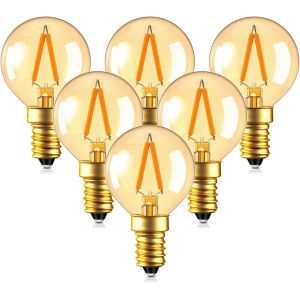 Ampoule Mini-Globe &Agrave; Filament G40 Led 1w E27 Basse Tension &Eacute;conomie D'&eacute;nergie Ac/Dc 12-24v Blanc Chaud 2200k 10w &Eacute;quivalent De Remplacement - Ampoules Cand&eacute;labres, Lot De 6 - Neuf