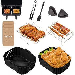 NouvelHorizonstore-Accessoires Air Fryer pour Ninja Foodi SL400EU AF400EU AF300EU, Moule Silicone Air Fryer Accessoires Friteuses Plat Silicone Air Fryer pour Friteuses &agrave; Air Ninja, Innsky, Princess, - Neuf