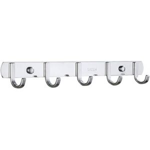 Cintre en Acier Inoxydable Porte-serviettes Mural Robuste Crochet Moderne en M&eacute;tal Pour Entr&eacute;e Couloir Cuisine Salle de Bain Chambre (Plat, 5 Crochets) - Neuf