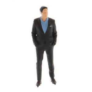 3x1/64 Miniature Hommes Figure Sc&egrave;ne Personnage Street Figure Mod&egrave;le Costume Noir - Neuf