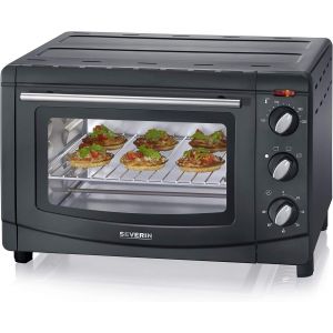 ChenQuanSarl-Mini-Four 20 L Avec Grille Et Plaque De Cuisson Incluses, Four Posable 1 500 W Design Simple Et Élégant, Mini-Four Électrique Avec Minuteur 60 Min, Noir, To 2067 - Neuf