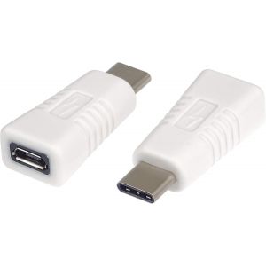 KAL-Adaptateur Usb 3.2 C Vers Micro Usb Mâle Vers Femelle M/F Blanc - Neuf