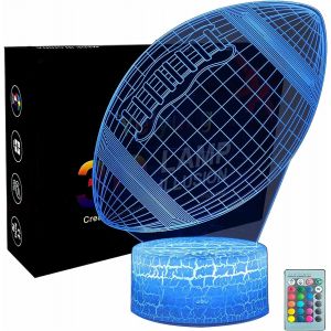 Rugby Night Light, 16 Changement De Couleur Tactile Télécommande 3d Football Light, Lampe De Table Décorative, Cadeau Pour Les Garçons Et Les Enfants Amateurs De Sport - Neuf