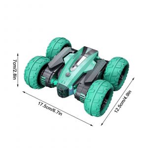 Rollover Stunt Car 360 Degree Double Sided Dumper Remote Control Racing Off-road Car Rechargeable Children's Toys Family Bonding Activity-GN - Neuf