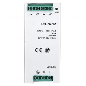 Alimentation industrielle CA/CC a sortie unique DR-75-12 pour rail DIN 100-240 V 75 W - Neuf