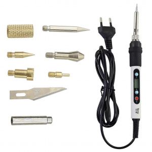 7 En 1 Bois Gaufrage Gravure Gravure Pyrogravure Stylo Kit 60w / 80w Température Réglable Fer À Souder Manuel Outils Ensemble - Neuf