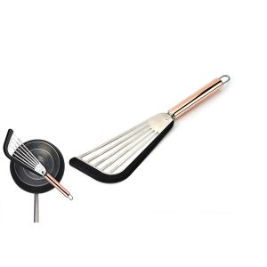 Spatule &Agrave; Poisson En Acier Inoxydable Avec Bord En Silicone Pour Ustensiles De Cuisine Antiadh&eacute;sifs - Outil De Cuisine R&eacute;sistant &Agrave; La Chaleur - Neuf