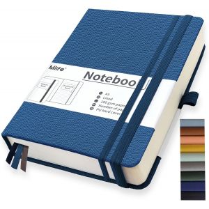 Eryi-A5 Carnet De Notes De Journal Épaissi,360 Pages Et 100g/M² De Papier Résistant À L'encre,Carnets De Notes Avec Pochette Pliante Pour Le Bureau École Maison Écriture&notes(Bleu) - Neuf