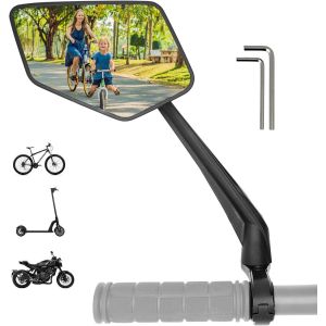 Rs1 - Retroviseur Velo Et Trottinette Electrique - Pour Guidon 22 À 25,4 Mm - Réfléchissant - Réglable 360° Gauche - Neuf