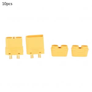 10 paires de connecteurs males/femelles XT90 en laiton plaque or pour modeles de voiture - Neuf