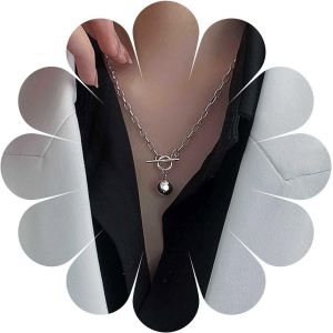 Kal-Collier Boule &Agrave; Bascule Collier Ras De Cou Argent&eacute; Pendentif Boule Punk Collier Cha&icirc;ne Trombone Collier Boule Harmonie Bijoux Pour Femmes Et Filles Cadeaux De Mamans - Neuf