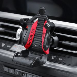 Racing Seat With Seat Belt, Car Phone Holder, Universal Air Vent Holder, 360° Rotation (Red) - Neuf
