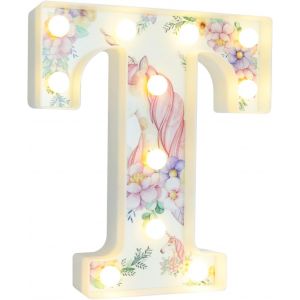 Lettres Lumineuses À Del - Lettres De L'alphabet Blanches Chaudes - Cadeau Licorne Pour Filles - Décorations De Fête Licorne Pour Chambre À Coucher, Veilleuse, Noël, Saint-Valentin, Décoration - Neuf