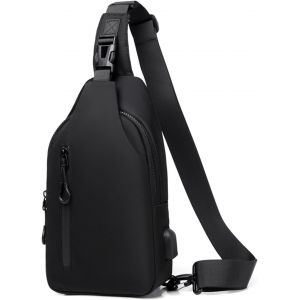 TIANYI-Sac de Poitrine Grande Capacité, Sacoche Homme Bandouliere Multi Poches, Sac à Bandoulière Imperméable, Sac Antivol pour Homme, pour les Voyages en Plein Air, la Randonnée, le Jogging etc - Neuf