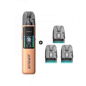(Beige and 3 Pods) Kit d'origine VOOPOO Argus G2 30W Vape 1000mAh batterie avec cartouche de remplis supérieure ARGUS 3ml V2 0.4/0.7ohm vaporisateur de cigarette électronique - Neuf