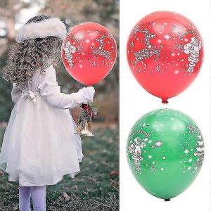 10pcs No&euml;l Ballons en Latex de 10 Pouces D&eacute;corations de No&euml;l Santa Claus Ballon de F&ecirc;te D&eacute;coration Rouge Vert Ballons Thg - Neuf