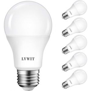 9.5w Ampoule Led E27, Equivalent &Agrave; Ampoule Sph&eacute;rique 75w, Blanc Froid 6500k, Globe A60 Culot E27 1055lm Ultra-Brillante, Ampoule Givr&eacute; Grosse Vis(Lot De 6) - Neuf