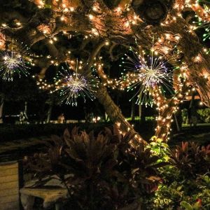 2 Guirlandes Lumineuses Solaires En Forme D'&eacute;toile, Compos&eacute;es De 40 Branches Et De 200 Led, Pour La D&eacute;coration Int&eacute;rieure Et Ext&eacute;rieure. - Neuf