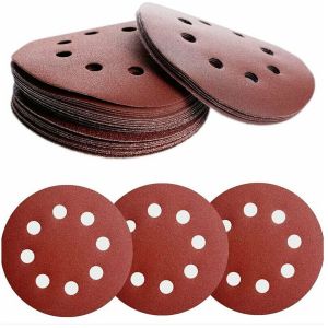 Lot de 24 disques abrasifs 125 mm pour ponceuse orbitale pour ponçage, polissage, dérouillage, grain 40, 60, 80, 120, 180, 240 - Neuf