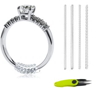 Kahfl-Ajusteur De Taille De Bague Pour Bagues Lâches-4 Tailles 12 Pièces Réducteur Bague Invisible Avec Ciseaux-Ring Sizer Adjuster Transparent Pour Divers Anneaux - Neuf