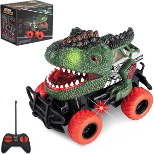 TZF-Dinosaure Jouet Voiture Enfant pour Gar&ccedil;on 3 4 5 6 7 8 Ans, Voiture T&eacute;l&eacute;command&eacute;e Enfant LED Cars Cadeau pour Garcon 3-8 Ans - Neuf