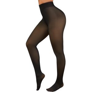 Jexnovashop-Collant Polaire Femme, Collants Leggs Chauds Pour Thermiques Femmes Hiver Extensible Effet Transparent &Eacute;pais Haute Fleece Tights, Leggings Chaleureux Ext&eacute;rieur - Neuf