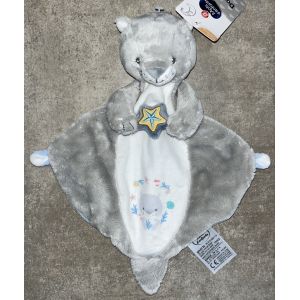 Doudou loutre Gris bleu Mots d&rsquo;enfants jouet peluche b&eacute;b&eacute; - Neuf