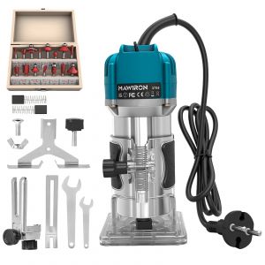 Outil de routeur en bois compact pour le travail du bois, broche &eacute;lectrique &agrave; main collets outils de routeur en bois de palme broche stratifi&eacute;e + broches de routeur en carbure Set de 15 pi&egrave;ces - Neuf