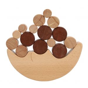 Jeu d'equilibre en bois avec blocs empilables en forme de lune, jeu de construction et de tri pour enfants, jouets educatifs pour bebes - Neuf