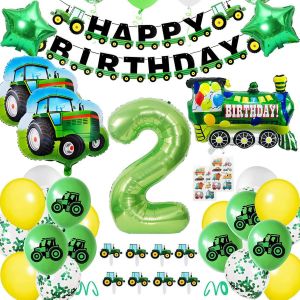 ChicSlick-Pt Decals Décoration D'Anniversaire Pour Garçon De 2 Ans, Tracteur, D'Anniversaire, Ballon Anniversaire D'Enfant, En Aluminium (Chloods)[X2161] - Neuf