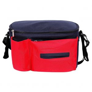 Sac A Bandouliere Multifonction Etanche Pour Poussette, Sac De Rangement Suspendu (Exterieur Rouge, Interieur Bleu) - Neuf
