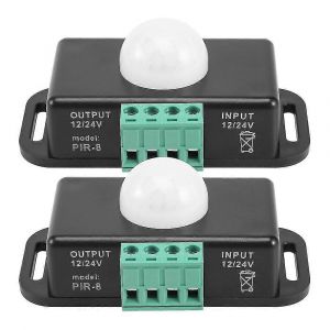 Interrupteur de capteur de mouvement,12v 24v Pir Sensor Led pour bandes LED flexibles Light,paquet de 2 - Neuf