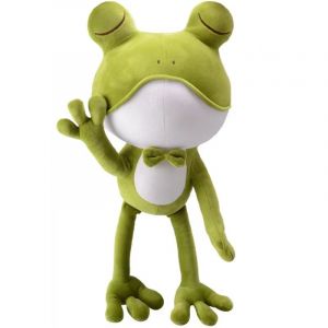 Peluche grenouille verte mignonne de 38 cm, poupée grenouille verte, pile en peluche - Neuf