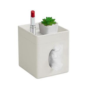 Housse de bo&icirc;te &agrave; mouchoirs,support de bo&icirc;te &agrave; mouchoirs en cuir PU pour salle de bain,bureau,porte-mouchoirs d&eacute;coratif O - Neuf