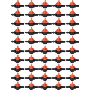 50Pcs Vanne de tubes d'irrigation, PP Jardin Tuyau d'Eau Durable Commutation d'Irrigation Goutte à 4/7mm Diamètre Extérieur 6mm/0.2in pour SystèMe - Neuf