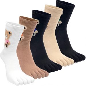 Chaussette &Agrave; Doigts Femme Coton Court Basse Socquettes Orteils S&eacute;par&eacute;s De Sport Running Chaussette Cute Animal Cartoon Mod&egrave;le - 35-40/5 Paires - Neuf