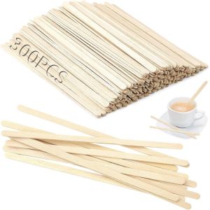 Tianyi-300 Pièces Touillette Cafe En Bois 14 Cm Jetables Touillette Cocktail Biodégradables Agitateur Café Pour Thé Café Cocktails Boisson L'artisanat - Neuf